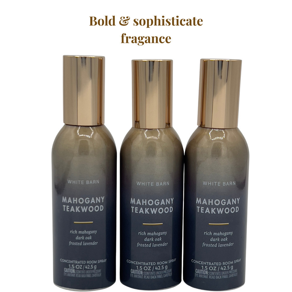 3X Bath & Body White Barn Works Mahogany Teakwood‎ Home Fragrance Room Spray